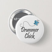 Drummer Chick Ronde Button 5,7 Cm (Voorkant /achterkant)