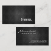 Drummer Cool Black Metal Simpliciet Visitekaartje (Voorkant / Achterkant)