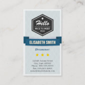 Drummer - Creative Retro Stijlvol Visitekaartje (Voorkant)