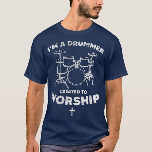 Drummer Creëer aan een cadeau voor de Christelijke T-shirt (Voorkant)