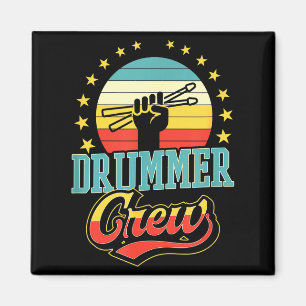 Drummer Crew Grappige Modieuze Retro Vintage Stijl Magneet
