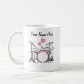 Drummer Custom Wedding Mok Muziekdocent Musicus (Links)