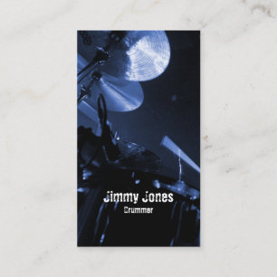 Drummer Cymbals en Toms Blue Visitekaartje