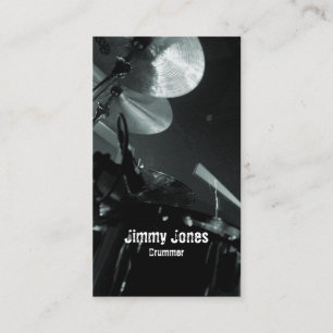 Drummer Cymbals en Toms Grey Visitekaartje