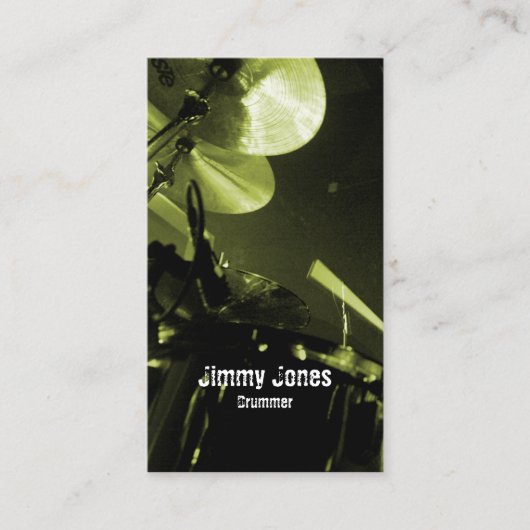 Drummer Cymbals en Toms Ochre Visitekaartje (Voorkant)