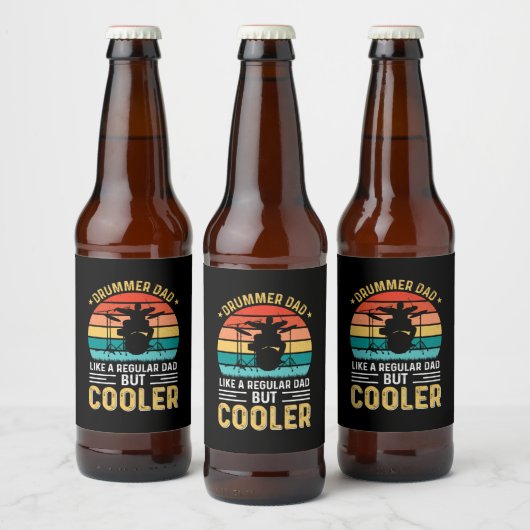 Drummer Dad Bier Etiket (Flessen)