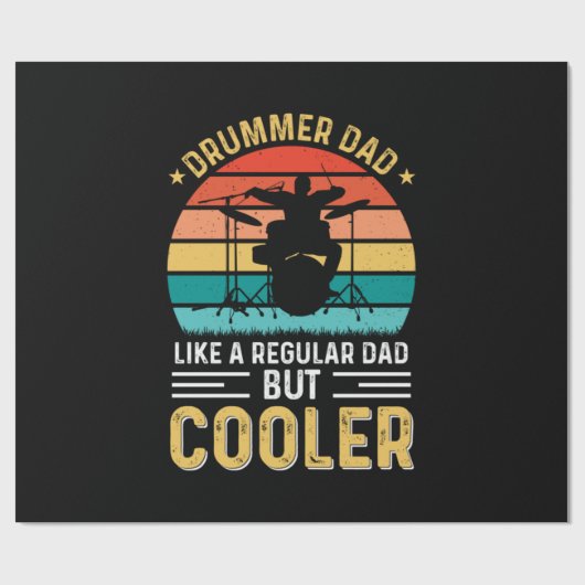 Drummer Dad Cadeaupapier (Vlak)