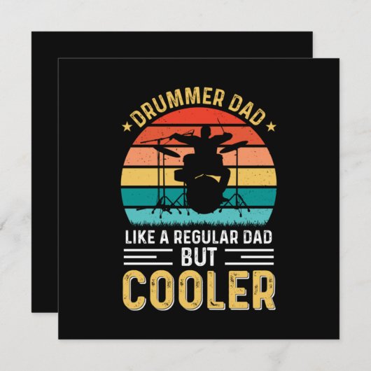 Drummer Dad Kaart (Voorkant / Achterkant)