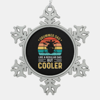 Drummer Dad Tin Sneeuwvlok Ornament