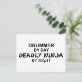 Drummer Deadly Ninja bij nacht Briefkaart (Staand voorkant)