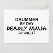 Drummer Deadly Ninja bij nacht Briefkaart (Voorkant)