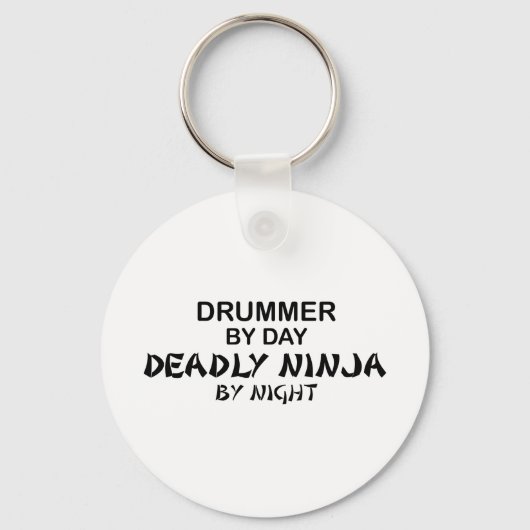 Drummer Deadly Ninja bij nacht Sleutelhanger (Voorkant)