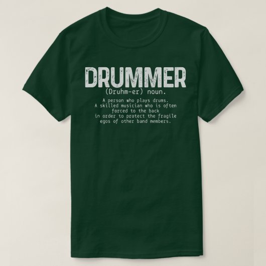 Drummer Definition Drums Drumming Funny Drummer Pu T-shirt (Design voorkant)