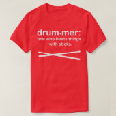 Drummer Definition drumsticks Funny Drummer T-shirt (Design voorkant)