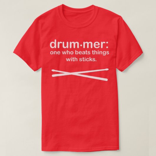 Drummer Definition drumsticks Funny Drummer T-shirt (Design voorkant)