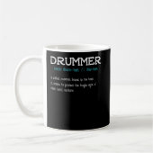 Drummer Dictionary Definition voor Drums Koffiemok (Links)