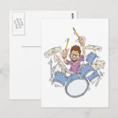 drummer die aan het beuken is briefkaart (Voorkant / Achterkant)