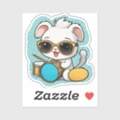 drummer dog sticker (Vel)