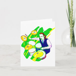 Drummer draagt vest gele bekkens grafisch kaart