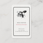 Drummer Drum Kit Band Elegant Visitekaartje (Voorkant)