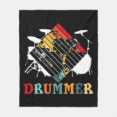 Drummer drum  Retro Gift instellen Fleece Deken (Voorkant)