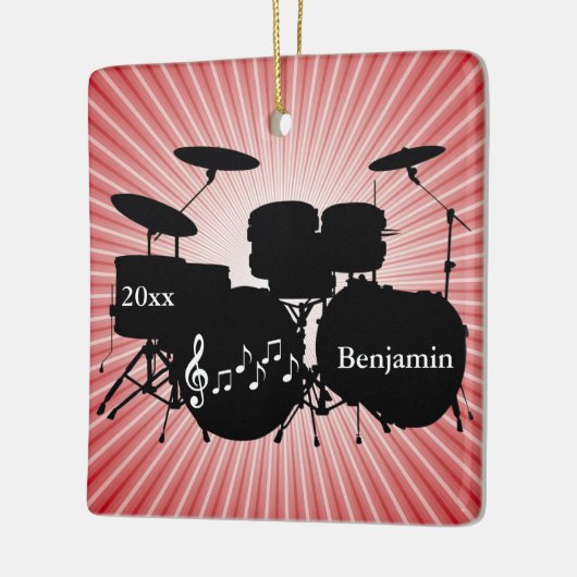 Drummer Drum Set Design Ornament (Links)