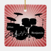 Drummer Drum Set Design Ornament (Achterkant)