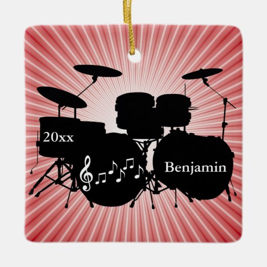 Drummer Drum Set Design Ornament (Voorkant)