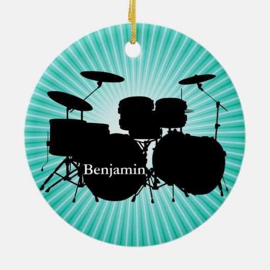 Drummer Drum Set Design Ornament (Achterkant)