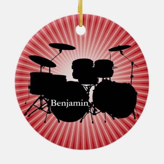 Drummer Drum Set Design Ornament (Achterkant)