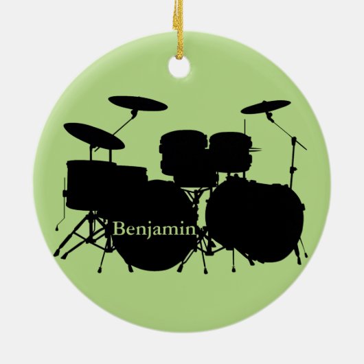 Drummer Drum Set Design Ornament (Achterkant)