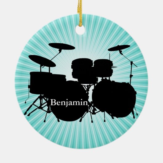 Drummer Drum Set Design Ornament (Achterkant)