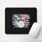 Drummer Drum Set Drums USA Vlag Amerikaanse 4e van Muismat (Met muis)