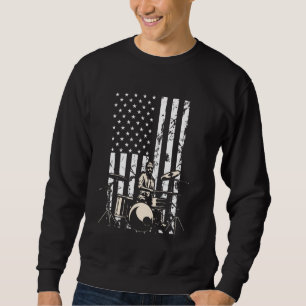 Drummer Drum Set Drums USA Vlag Amerikaanse Drummi Trui
