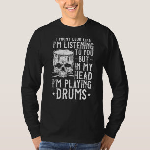 Drummer Drum Stel Vintage in... ik kan er lijken o T-shirt