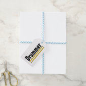 drummer drum sticks cadeaulabel (Met Touw)