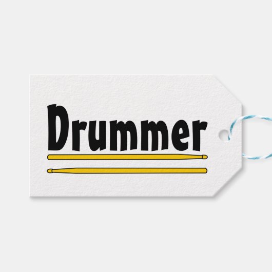 drummer drum sticks cadeaulabel (Voorkant (Horizontaal))