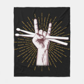 Drummer Drum Sticks Hand Rock Fleece Deken (Voorkant)