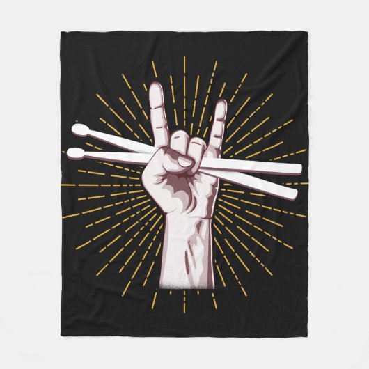 Drummer Drum Sticks Hand Rock Fleece Deken (Voorkant)