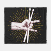 Drummer Drum Sticks Hand Rock Fleece Deken (Voorkant (Horizontaal))