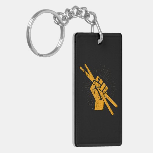 Drummer Drum Sticks Percussie Lover Rock Sleutelhanger (Voorkant Links)