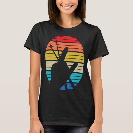  drummer Drum Sticks Rock & Roll Hand Horns T-shirt (Voorkant)