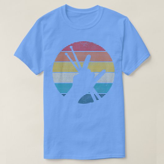  drummer Drum Sticks Rock Roll Hand Horns T-shirt (Design voorkant)