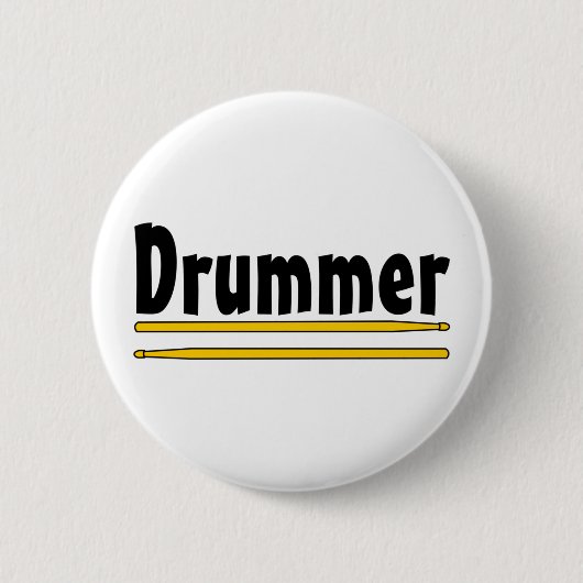 drummer drum sticks ronde button 5,7 cm (Voorkant)