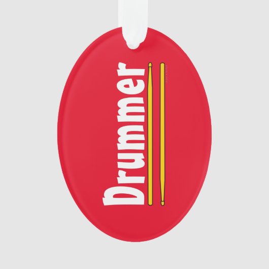 Drummer Drum Sticks Rood Ornament (voorkant)