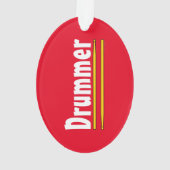 Drummer Drum Sticks Rood Ornament (achterkant)
