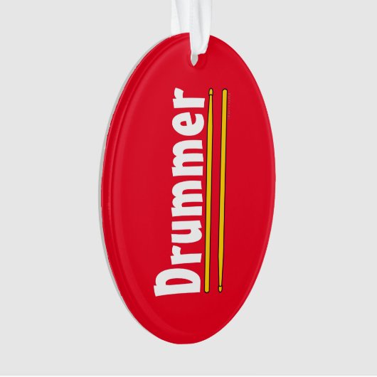 Drummer Drum Sticks Rood Ornament (voorkant)