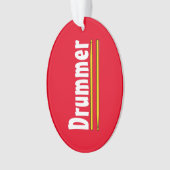 Drummer Drum Sticks Rood Ornament (voorkant)