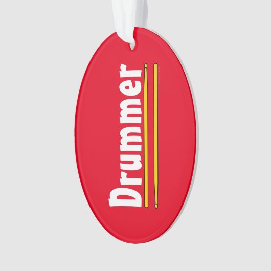 Drummer Drum Sticks Rood Ornament (voorkant)