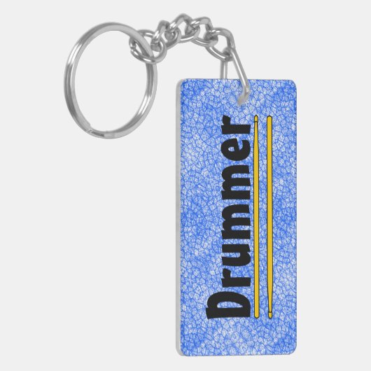 drummer drum sticks sleutelhanger (Voorkant Links)